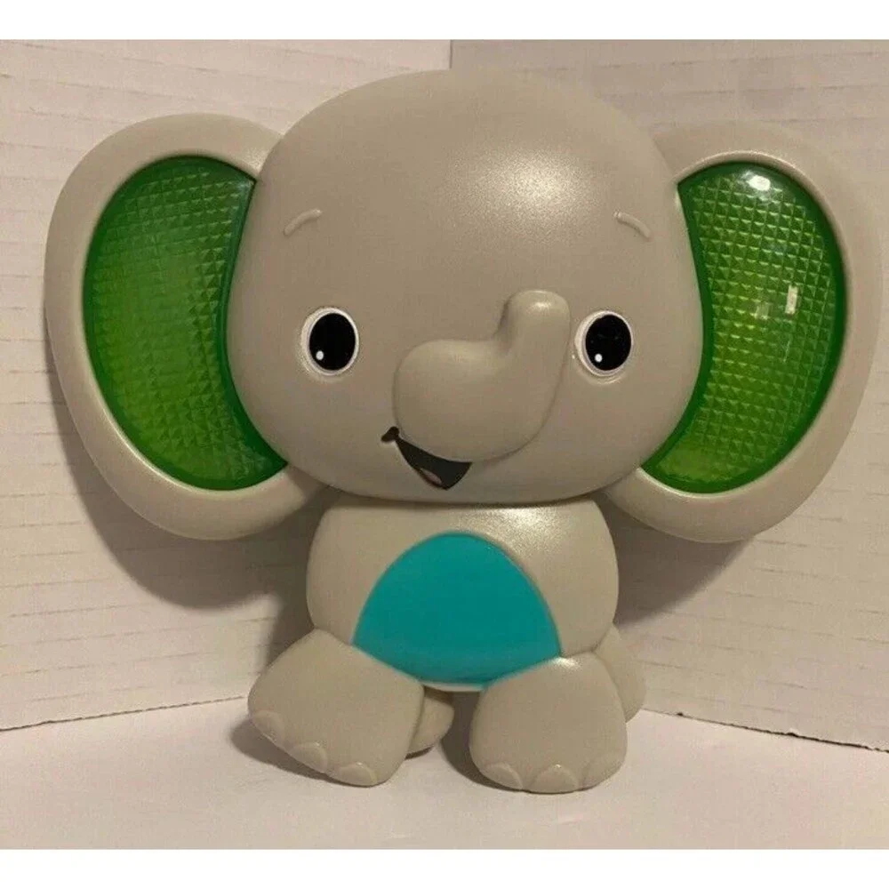 VTG Bright Start Blue Light Up & Musical Sounds Elephant Toy Music Box Tested